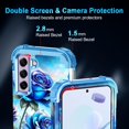 thumbnail image 6 of Casetego for Samsung Galaxy S21 FE 5G Case,Glow in The Dark Three Layer Heavy Duty Shockproof Full Body Protection Hard Plastic Bumper+Soft Silicone Protective Case,Blue Rose, 6 of 7