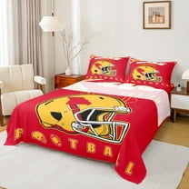 Erosebridal Soccer Lover Bed Sheets Set Twin Size, American Football Bed Sheets Twin, Eat Sleep Twin Sheet Sets, Super Cozy Bedroom Decorative, 3pcs