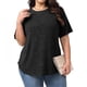thumbnail image 5 of TaTaai Plus Size Everyday Top Women, Striped Short Sleeve Round Neck T-Shirt, Loose Fit Five Quarter Sleeve Blouse, Lightweight Soft Casual Apparel Gift, 5 of 9