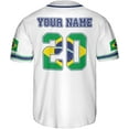 thumbnail image 3 of Personalized Brazil Baseball Jersey Shirt Brasil Brazilian Flag Bandera Bandeira Jersey Soccer for Men and Women (3XL), 3 of 4