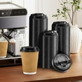 thumbnail image 5 of YANTONG 150 Pack Coffee Cup lids, Disposable Plastic Cup Lids for 10, 12, 16, 20, 24 oz Paper Cups, Hot/Cold Drinking Cup Lids, 3.54 Inches/90 mm Diameter - Black, 5 of 5