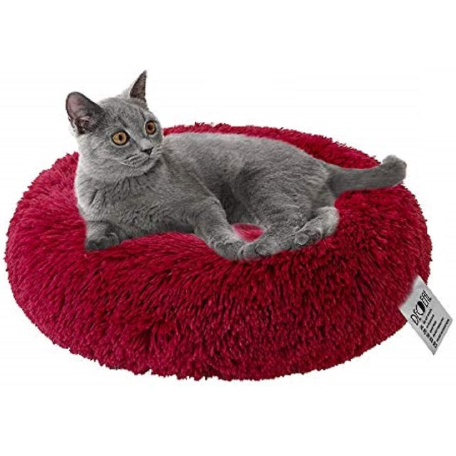Dog Bed Donut Soft Plush Round Pet Bed For Deep Sleep Of Dogs Cats