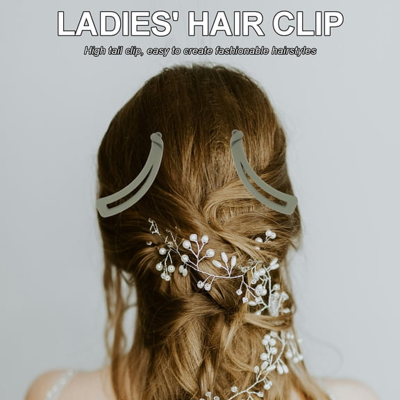 LOLIPPYY 2Pcs Purple Grey Banana Clip for Fine Hair Fashionable Simplicity Headdress Accessories