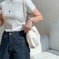 thumbnail image 4 of Jumpingount Bolso de mano versátil de PU sólido de moda coreana para todas las ocasiones bolsos de hombro de viaje de gran capacidad Bolsas de mensajero y de hombro Plata, 4 of 6