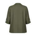 thumbnail image 4 of ClodeEU Women's Lapel Collar Single Button 3/4 Sleeve Blazer,Casual Office Short Suit Jacket Army Green,Women's Plus L, 4 of 8
