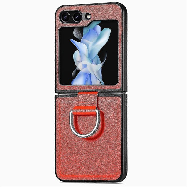 for Samsung Galaxy Z Flip 6 Case with Ring, Shockproof Thin Slim PC Protective Phone Case for Galaxy Z Flip 6 5G 2024