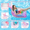 thumbnail image 2 of Silla inflable para piscina con forma de cola de sirena con portavasos, color rosa, 2 of 6