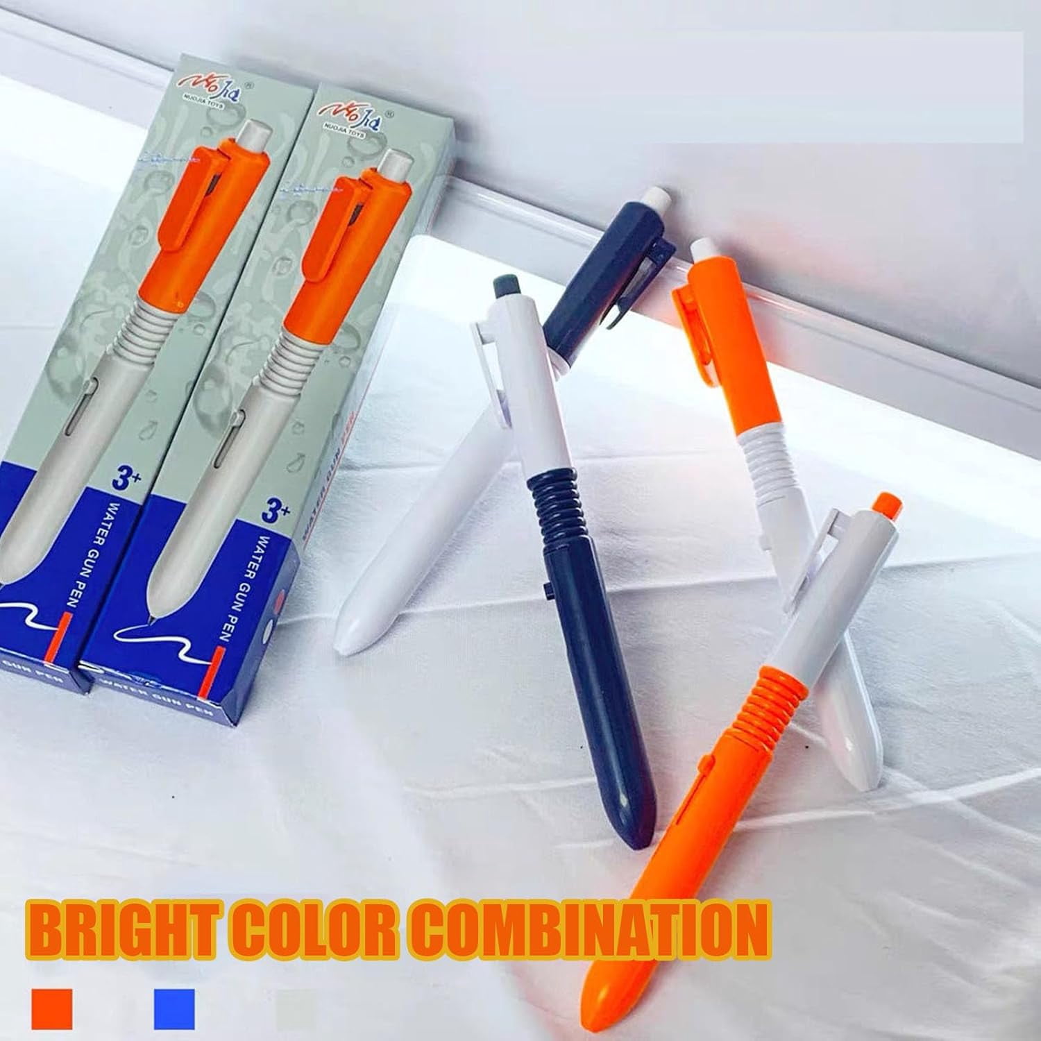 Pen Water Trick Toy, Dual Functionality Water Gun Pen, Portable Pen That Sprays Water, Water Spray Pen for All Ages (Orange, 1 PCS)