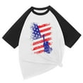 thumbnail image 2 of Chandails en Molleton Snoarin pour Hommes Mode Décontractée Patchwork Col Rond Chandail T-Shirt Imprimé Manches Courtes Hauts Chemises du 4 Juillet pour Hommes en Liquidation, 2 of 4