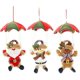 thumbnail image 1 of Precioso Año Nuevo Muñeco de nieve Adorno colgante de Navidad Colgante de paracaídas Decoración navideña Papá Noel Rojo, Marrón 3 piezas, 1 of 5