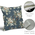 thumbnail image 4 of Vintage Blue Flower Throw Pillow Covers 16x16 Inch Chinoiserie Pillow Cover Spring Summer Floral Outdoor Pillow Cases Cotton Linen Cushion Covers for Couch Sofa Bedroom Chinoiserie Decor (Pack of 2), 4 of 6