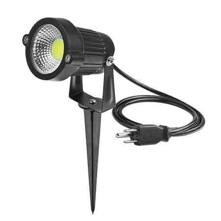 

ELENXS US Plug 5W COB LED Lawn Light Garden Floodlight with Spike Yard Patio Path Spotlight Lamp Waterproof Cool White AC 85-245V