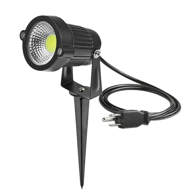 Enchufe De Ee. Uu. 5W Cob Led Luz De Jardín Reflector De Jardín Con Spike Yard Patio Path Spotlight Lamp Impermeable Cool White Ac 85-245V sonducket HA025407-02