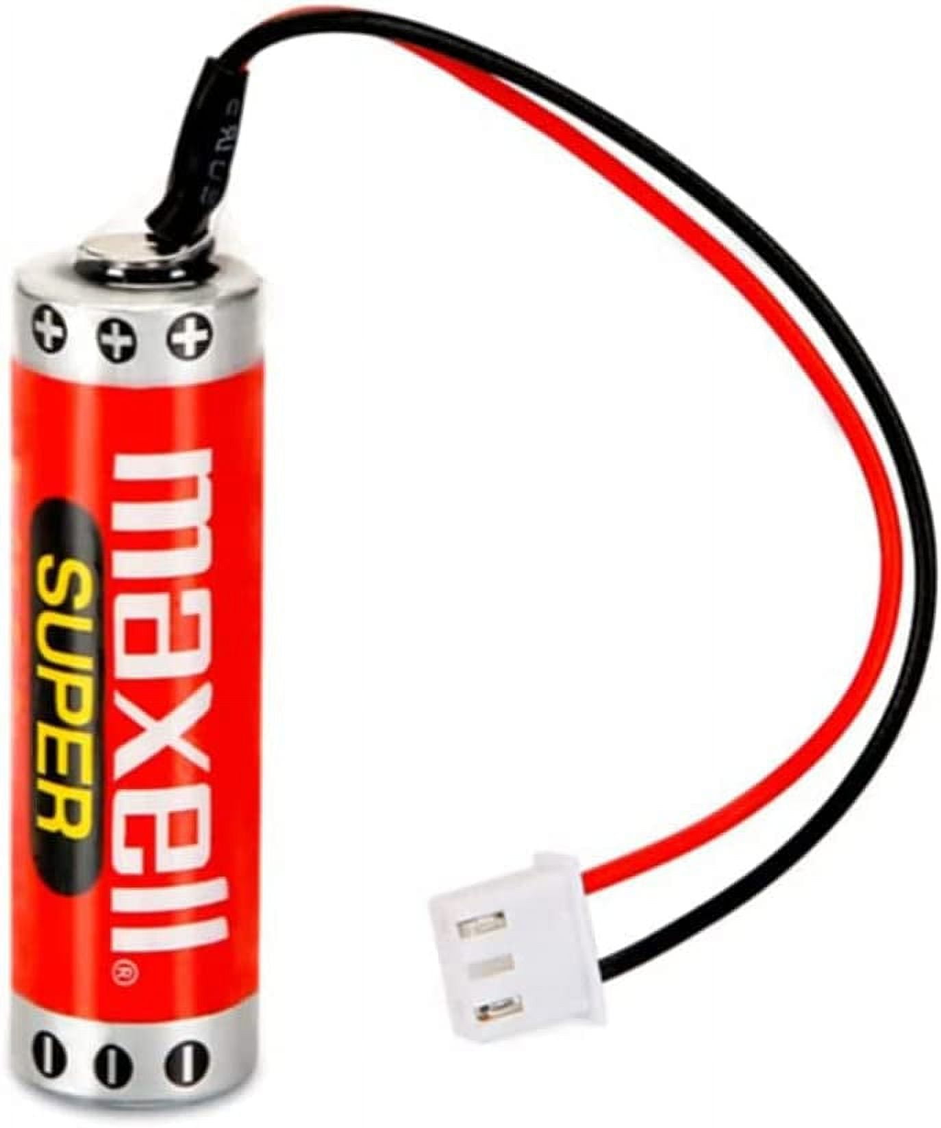 2Pcs ER6C AA PLC Battery 1800mah 3.6V Original MAXELL Replacement for FX F2-40BL FX1N PLC with Plug, ER6C AA/F2-40BL, 14*50.5mm