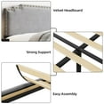 thumbnail image 5 of Litake Full Size Bed Frame, Velvet Upholstered Platform Bed Frame and Headboard with Rivet Decor, Strong Wood Slat Support, No Box Spring Needed, Easy Assembly - Grey, 5 of 6