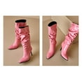 thumbnail image 5 of UngA Mid Calf Boots for Women Women's Thigh High Boots Over The Knee Boots Side Zip Pointed Toe Fashion Sexy Winter Stiletto Knee High Boots Hot Pink,5.5, 5 of 7