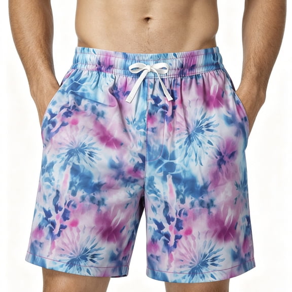 Men's Running Shorts Elastic Waistband Beach Printed with Pocket Shorts