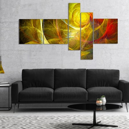 UPC: 0645466954483 | DESIGN ART Designart  Bright Yellow Stormy Sky  Abstract Canvas art print 60 in. wide x 32 in. high – 5 panels