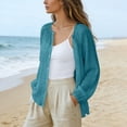 thumbnail image 6 of QASIEATN Women's Summer Solid Color Thin Balloon Sleeve Retro Vacation Style Cotton Linen Sun Shirt Women's Blouse Fall Fashion Outfits, 6 of 9