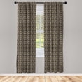 thumbnail image 4 of Ambesonne Antique Oriental Window Curtains, Circle Floral Art, Each 28" W x 95" L, Tan and Dark Sepia, 4 of 4
