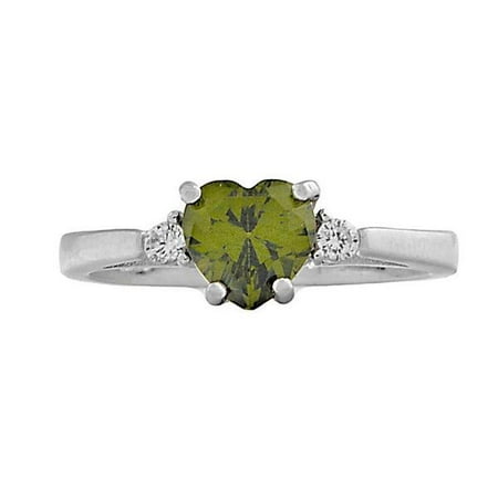 - Parisa: 0.81ct Heart Cut Simulated Peridot Ice CZ Promise Friendship Ring sz 4.5