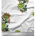 thumbnail image 1 of Soimoi Poly Georgette Fabric Leaves & Floral Block Print Fabric by The Yard 42 Inch Wide, 1 of 3