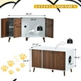 thumbnail image 3 of Pefilos 39" Hidden Cat Litter Box Enclosure Furniture, Modern Wood Cat House, Cat Washroom with Plug, White+Brown, 3 of 17
