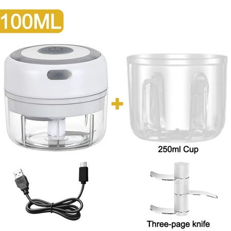 

100/250mL Mini Electric Garlic Grinder Kitchen Gadget Garlic Press USB Charging Spice Ginger Vegetable Cutter Egg Mixer Milk