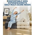 thumbnail image 3 of Portable foldable sleeper chair sofa cama con pillow (single size) lazy floor lounger para small spaces easy almacenamiento (gris), 3 of 7
