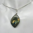 thumbnail image 5 of Labradorite Sterling Silver Drop Pendant | 1 7/8" Long | Blue Rainbow |, 5 of 9
