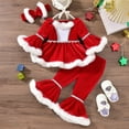 thumbnail image 2 of Gvdentm Baby Girl Clothes 12 Months Toddler Girl Outfits Ruffle Shirt Pants Cute Outfit Set Baby Girl Fall Winter Clothes(Red,12-18 Months), 2 of 8
