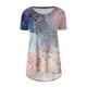 thumbnail image 5 of Fiudx Ofertas Del Día Blusa de Manga Corta con Cuello Redondo y Estampado de Verano para Mujer, 5 of 5