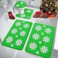 thumbnail image 7 of Christmas Bathroom Rugs Sets 4 Pcs with Toilet Cover, Snowflake Bath Mat for Bathroom, Bathroom Rugs Non Slip Washable Bathroom Mat with U-Shaped Toilet Mat for Toilets, 7 of 7