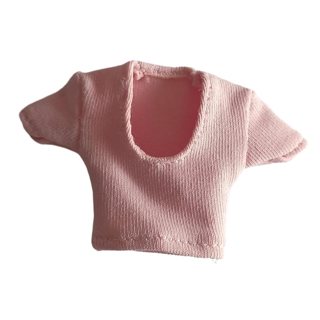 Camisa de figura femenina de 6 pulgadas, ropa de figura femenina, decoración de muñecas, accesorios de disfraz coleccionables, ropa de muñeca suave, Rosa