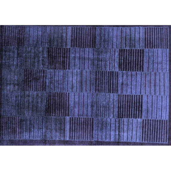 Ahgly Company Indoor Rectangle Abstract Blue Modern Area Rugs, 8' x 10'