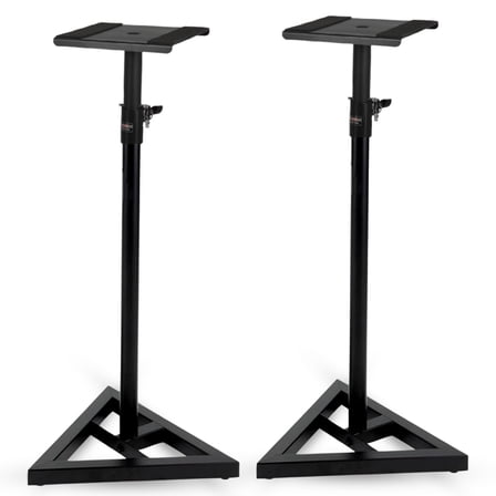 5 Core Speaker Stand 2Pc Heavy Duty Adjustable Telescoping Height 59.5" Triangle Base 100Lb Capacity