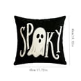 thumbnail image 4 of Halloween Throw Pillow Cover Ghost Bat Print Linen Cushion Case 18x18 Soft Breathable Hidden Zipper for Sofa Chair Holiday Decor by MPOISVA, 4 of 7