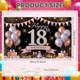 thumbnail image 2 of Pink Theme Happy 18th Banner Gold Sparkle 18th Birthday Display Balloon Decor Gift Box Design Birthday Backdrop for 18th Birthday Party Adult Celebration Sweet 18 Event, 2 of 8