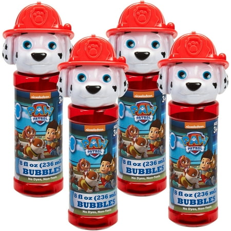 Little Kids Paw Patrol 4-Piece Bubble Heads with Wand, Marshall