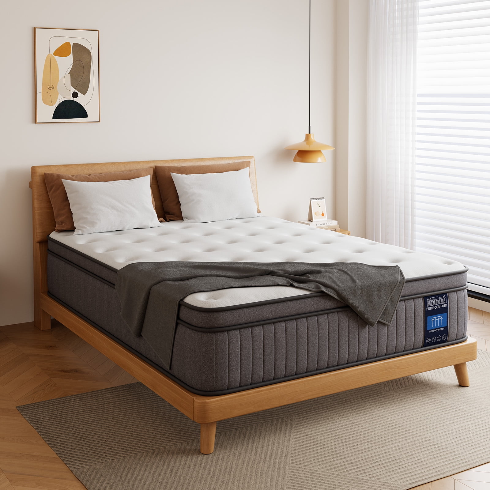 Mubulily Full Size Mattress, 8 inch Memory Foam Hybrid Mattress in a Box, Medium