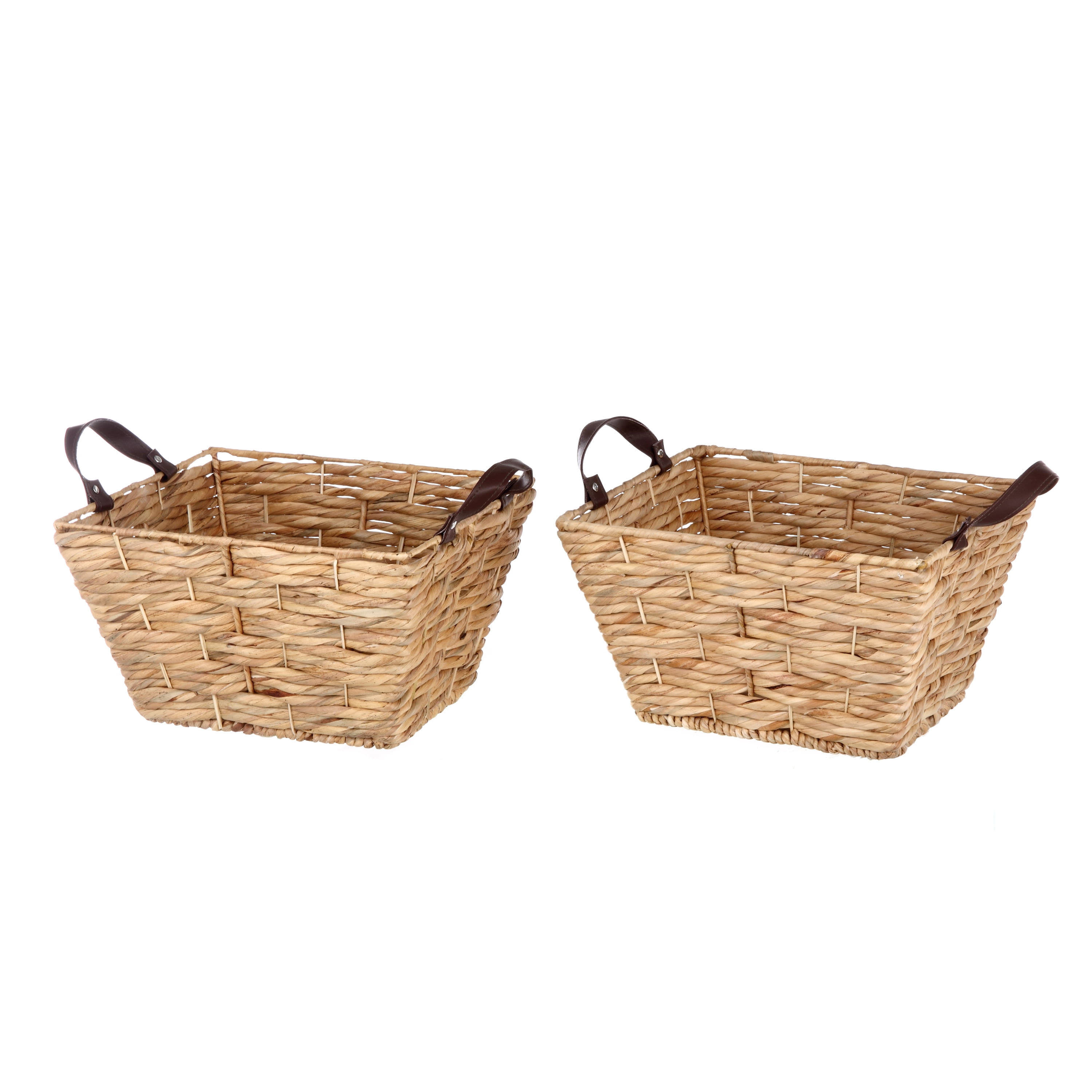 Better Homes & Gardens Water Hyacinth Rectangle Basket Set, 2 Count