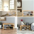 thumbnail image 5 of Bamboo Shoe Rack Bench with 2 Shelves-Eco-Friendly Natural Wood Seat Storage and Organization-For Bedroom, Entryway, Hallways, Closets by Lavish Home, 5 of 7