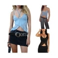 thumbnail image 7 of KelaJuan Women's Cross Halter Cami Tops, Sleeveless Spaghetti Strap Wrap Hem Mesh Camisole, 7 of 7