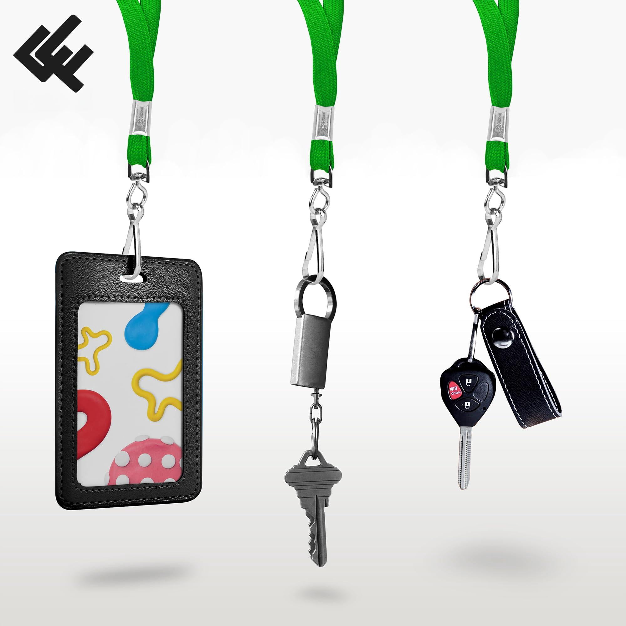 100-pack Green Lanyards For Id Badges With Swivel J-hooks - Versatile Neck Lanyard Keys  Card Holders Whistles And More Ideal Offices Teachers Cruise Ship Cards