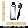 thumbnail image 2 of Toothbrush and Toothpaste Dentist Self-Inking Rubber Stamp Ink Stamper - Red Ink - Small 3/4 Inch, 2 of 7