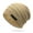 Beige, variant on Fall Winter Unisex Piled Hat Baggy Solid Color Knitted Elastic Keep Warm Good Elasticity Thermal Insulation Outdoor Daily Wear Beanie Anti-slip Cap