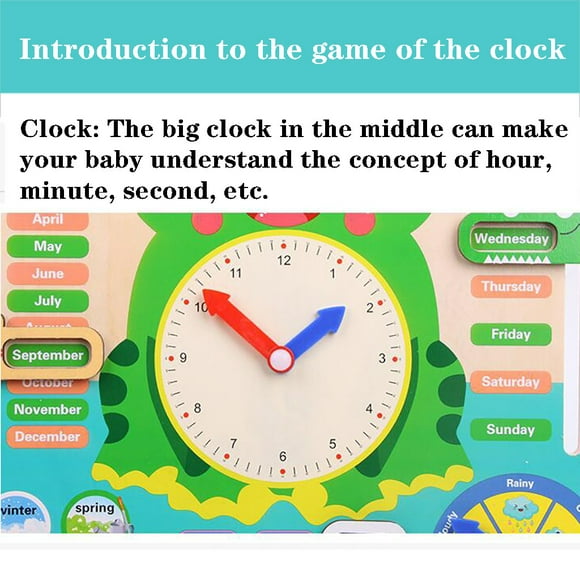 Easter Wooden Calendar Educational Weather Season Toys Clock Early Learning Toy Age 2-3 Years Old for Kids Pool Wooden Pole Kids Wooden Board Games for Toddlers Kids Game for Pool Pretend Make up