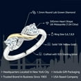 thumbnail image 2 of Gem Stone King 925 Sterling Silver and 10K Yellow Gold Moissanite Women Ring (1.04 Cttw, Heart Shape 5MM, Available in Size 5, 6, 7, 8, 9), 2 of 6