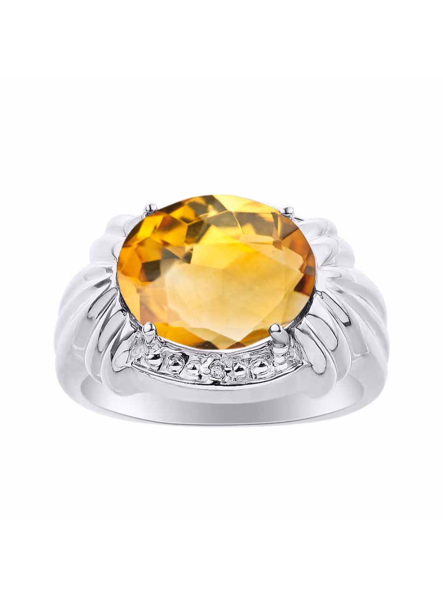 Details about   Birthstone Ring Sterling Silver or Yellow Gold Plated Silver Citrine Yellow To 