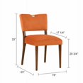 thumbnail image 3 of Bonito Burnt Orange Velvet 7-piece Dining Set in Walnut Wood Finish, 3 of 11